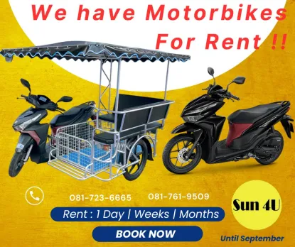 We have Motorbikes For Rent !!🏍️
